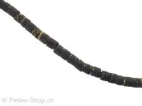perle rouleau, Couleur: brun, Taille: ±2-3mm, Quantite: 1 String ±60cm