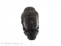 Buddha Pendetif bois, Couleur: brun, Taille: ±40x21mm, Quantite: 1 piece