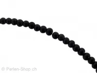 perle ronde, Couleur: noir, Taille: 4mm, Quantite: 50 piece