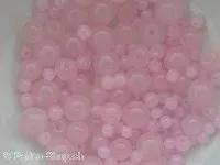 Glasperle rund, Farbe: rosa, Grösse: ±6mm, Menge: 30 Stk.