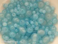 Glassbeads round, Color: turquoise, Size: ±8mm, Qty: 20 pc.