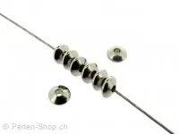 Heishi Stainless Steel Bead, Color: Platinum, Size: ±2x5mm, Qty: 10 pc.