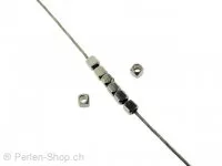 Heishi Stainless Steel Bead, Color: Platinum, Size: ±2x2mm, Qty: 10 pc.