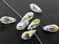 Tropfen Perlen, Farbe: Kristall irisierend, Grösse: ±8x16mm, Menge: 1 Stk.