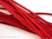 Imitation suede lace, red, 3mm, ±1 m