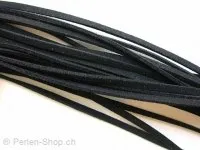 Imitation Wildlederband, schwarz, 3mm, 1 m.