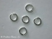 Jump ring, 5mm, silver colored, 50 pc.