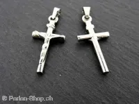 Stainless Steel Pendant Cross, Color: Platinum, Size: ±33x14mm, Qty: 1 pc.