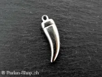Stainless Steel Pendant Teeth, Color: Platinum, Size: ±23x7mm, Qty: 1 pc.