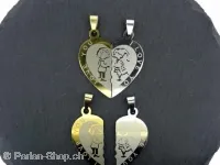 Stainless Steel Love, Color: Platinum, Size: ±37mm, Qty: 1 pc.