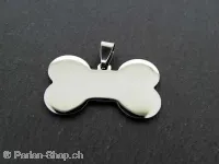 Stainless Steel Bone, Color: Platinum, Size: ±35x22mm, Qty: 1 pc.
