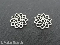 Stainless Steel flower of life, Color: Platinum, Size: ±17x1mm, Qty: 1 pc.