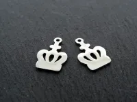 Stainless Steel Crown, Color: Platinum, Size: ±17x12x1mm, Qty: 1 pc.