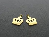 Stainless Steel Crown, Color: Gold, Size: ±17x12x1mm, Qty: 1 pc.