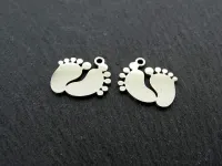 Stainless Steel Feet, Color: Platinum, Size: ±16x16x1mm, Qty: 1 pc.