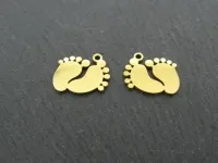 Stainless Steel Feet, Color: Gold, Size: ±16x16x1mm, Qty: 1 pc.