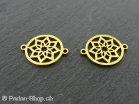 Stainless Steel flower of life, Color: Gold, Size: ±18x15x1mm, Qty: 1 pc.
