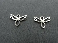 Stainless Steel Angel, Color: Platinum, Size: ±15x12x1mm, Qty: 1 pc.