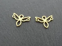 Stainless Steel Angel, Color: Gold, Size: ±15x12x1mm, Qty: 1 pc.