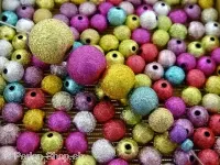 Metallic-Look beads, Color: multi, Size: ±4mm, Qty: 50 pc.
