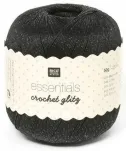 Rico Design Essentials Crochet glitz, schwarz, 50g/250m
