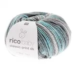Rico Design Wolle Baby Classic Print DK 50g, Blau-Grau