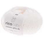 Rico Design Wolle Baby Classic Glitz DK 50g, Weiss