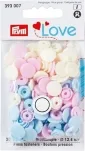 Prym Love Druckknopf Color Snaps, rosa, hellblau & creme, Grösse: 12.4 mm, Karte 30 Stk.