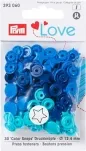 Prym Love Druckknopf Color Snaps Stern, blautöne, Grösse: 12.4 mm, Karte 30 Stk.