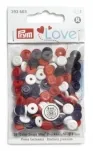 Prym Love Druckknopf Color Snaps, rot-weiss-lila, Grösse: 9 mm, Karte 36 Stk.