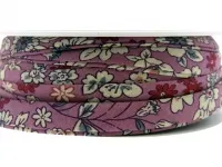 Double-folded ribbon with pattern, color: pink/multi, quantity: 1 meter