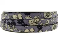 Double-folded ribbon with pattern, color: blue/multi, quantity: 1 meter