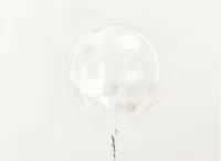 Rico Ballons transparent, Punkte weiss, Size: ca. 30 cm, 12 Stück