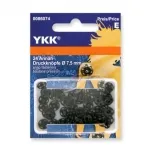 YKK Annäh-Druckknopf, schwarz, Grösse: 16 mm, Karte, Metall