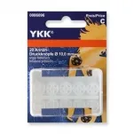 YKK Annäh-Druckknopf, transparent, Grösse: 10 mm, Karte 20 Stk., Kunststoff