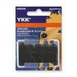 YKK Annäh-Druckknopf, schwarz, Grösse: 10 mm, Karte 20 Stk., Kunststoff