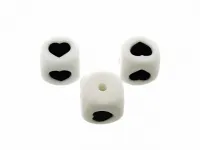 Silicone Heart, Color: white, Size: ±12mm, Qty: 1 pc.