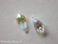 Swarovski pendant drops, 6000, 11.0x5.5mm, crystal ab, 1 pc.
