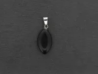 Blackstone Heart Pendant, Semi-Precious Stone, Color: black, Size: ±23x14mm, Qty: 1 pc