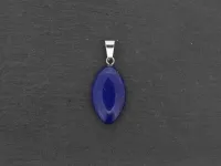 Lapis Lazuli Heart Pendant, Semi-Precious Stone, Color: blue, Size: ±23x14mm, Qty: 1 pc