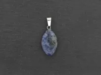 Sodalite Heart Pendant, Semi-Precious Stone, Color: blue, Size: ±23x14mm, Qty: 1 pc