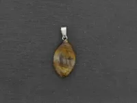Tigereye Heart Pendant, Semi-Precious Stone, Color: brown, Size: ±23x14mm, Qty: 1 pc