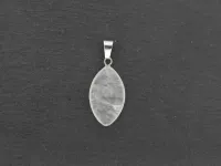 White Jade Heart Pendant, Semi-Precious Stone, Color: white, Size: ±23x14mm, Qty: 1 pc