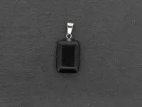 Blackstone Pendant, Semi-Precious Stone, Color: black, Size: ±20x15mm, Qty: 1 pc