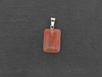 Cherry Quartz Pendentif, pierre semi-précieuse, Couleur: rouge, Taille: ±20x15mm, Quantité : 1 pièce.