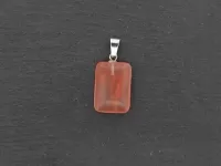 Cherry Quartz Pendant, Semi-Precious Stone, Color: red, Size: ±20x15mm, Qty: 1 pc