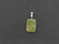 Unakite Pendant, Semi-Precious Stone, Color: green, Size: ±20x15mm, Qty: 1 pc