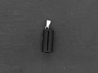 Black Stone Anhänger, Halbedelstein, Farbe: schwarz, Grösse: ±20x10mm, Menge: 1 Stk.