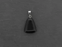 Blackstone Pendant, Semi-Precious Stone, Color: black, Size: ±21x17mm, Qty: 1 pc
