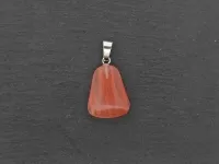 Cherry Quartz Pendant, Semi-Precious Stone, Color: red, Size: ±21x17mm, Qty: 1 pc